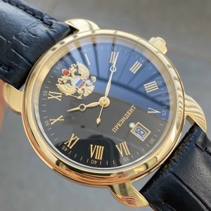 Đồng hồ Nga Poljot President Gold Black Quart