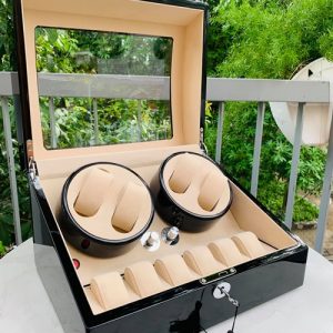 Hộp Xoay Đồng Hồ Tích Cót 4 Xoay 6 Tĩnh Fatiya Kem