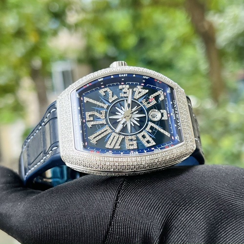 ng H Nam Franck Muller Yachting V41 Steel Custom Diamond Blue