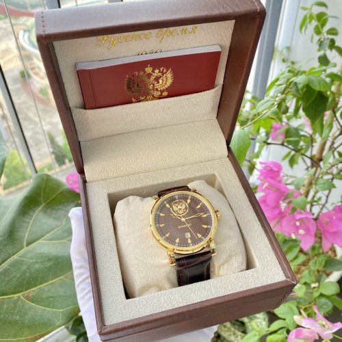 Đồng Hồ Nga Poljot President Carving Mặt Nâu