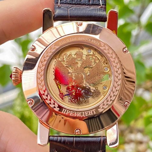 Đồng Hồ Nga Poljot President Rose Gold Skeleton Roman