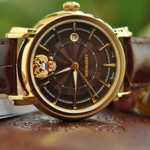 Đồng Hồ Nga Poljot President Vàng Mặt Nâu