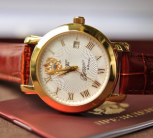 Đồng Hồ Nga Poljot President Putin Gold Mặt Vân