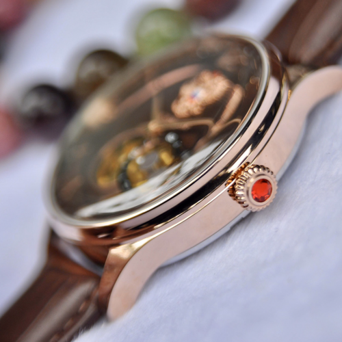 Đồng Hồ Nga Poljot President Rose Gold Hở Tim Nâu